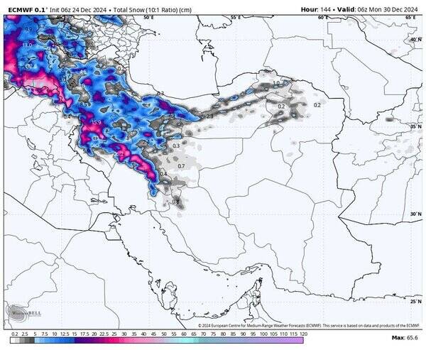 برف ایران را فرا می‌گیرد +نقشه